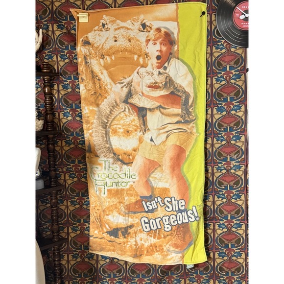 The Crocodile Hunter Beach Towel Steve Irwin Collectible Y2K Decor - Picture 1 of 4